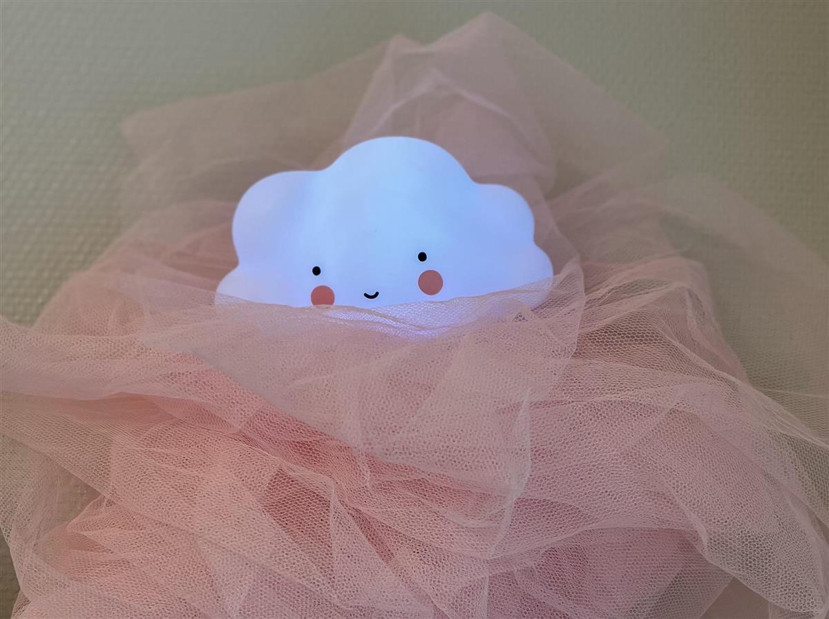 Bilde av skyen Cumulus tyllet inn i tyllstoff. 