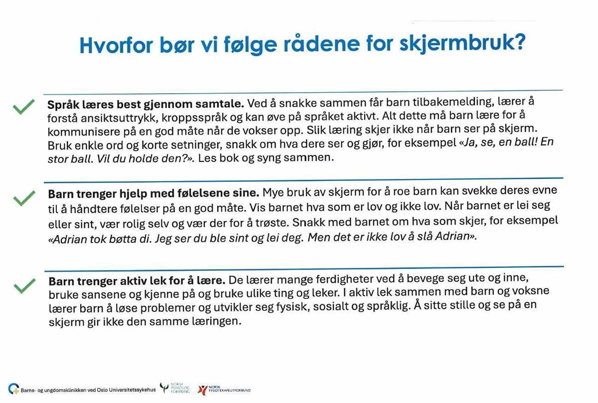 Skjermbruk for små barn - Klikk for stort bilde