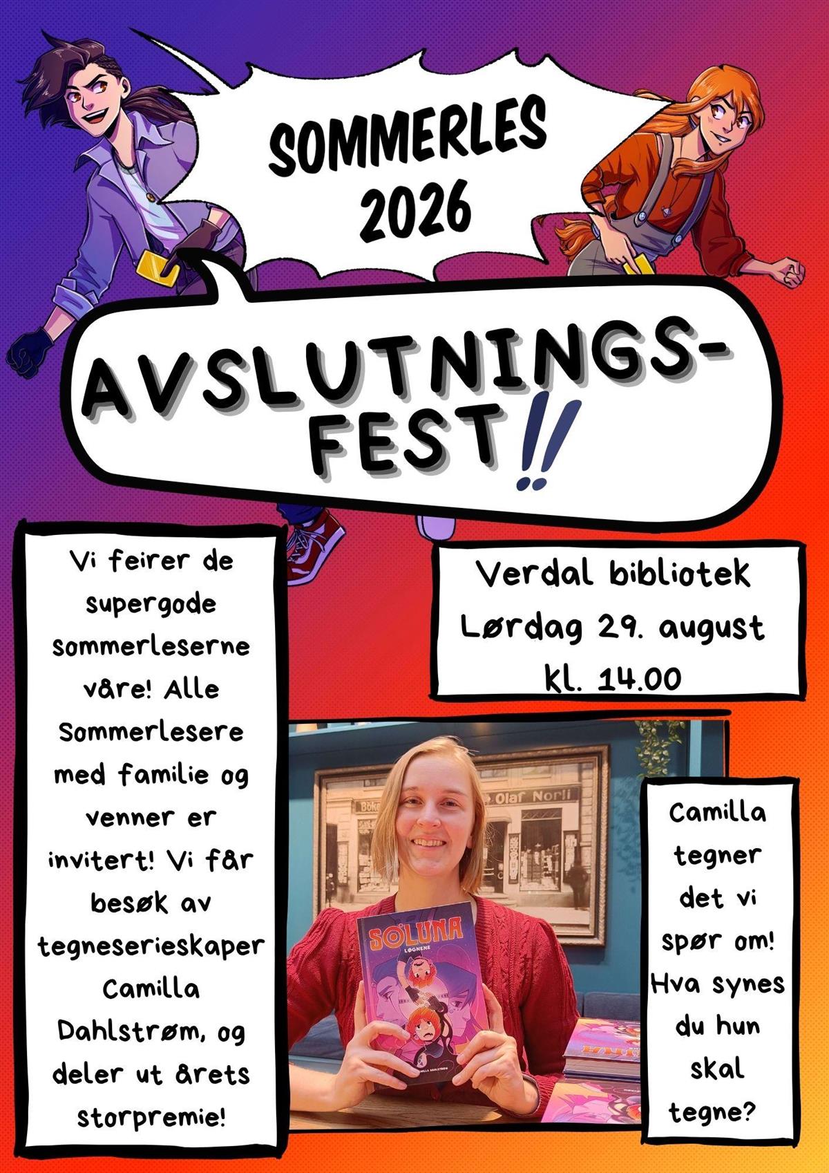 Plakat med samme tekst som i arrangementsbeskrivelsen. Bilde av forfatter Camilla Dahlstrøm. 